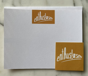 Enthusiasm Notecard with Enthusiasm Sticker